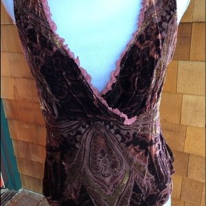 EUC💜💜BOHO VELVET BROCADE TOP💜💜